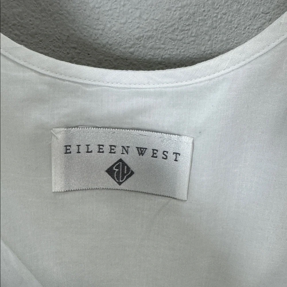 Eileen West vintage dropped waist White Midi slip Dress cotton linen blend - Picture 2 of 11